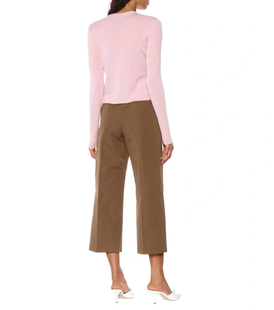 Shop Prada Cashmere And Silk Cardigan In Pink