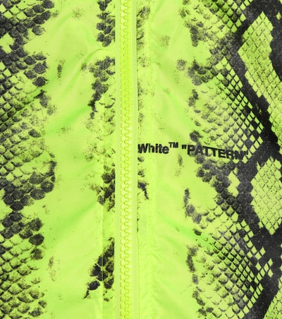 Shop Off-white Python Printed Coat In Yellow