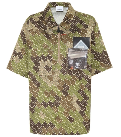 Shop Burberry Printed Cotton Shirt In Green