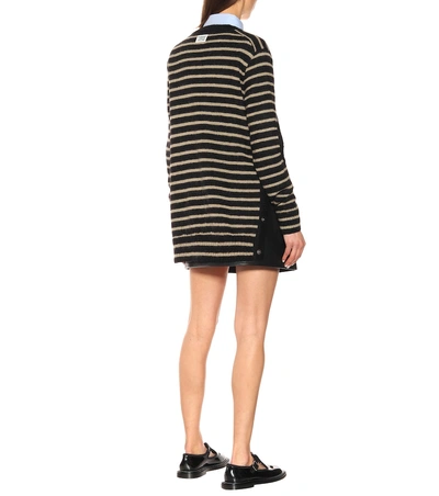 Shop Burberry Striped Mohair-blend Sweater In Black