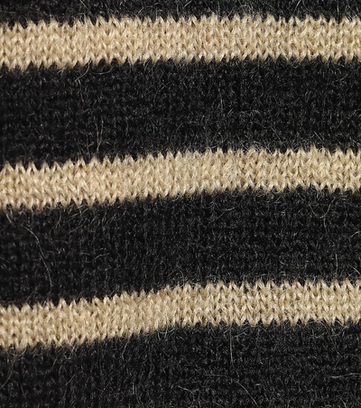 Shop Burberry Striped Mohair-blend Sweater In Black