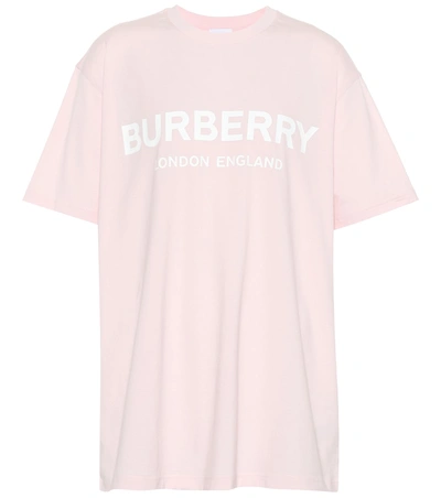 Shop Burberry Logo Cotton T-shirt In Pink