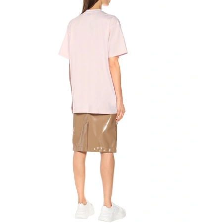 Shop Burberry Logo Cotton T-shirt In Pink