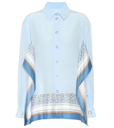 Shop Burberry Silk Blouse In Blue
