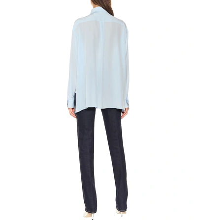 Shop Burberry Silk Blouse In Blue