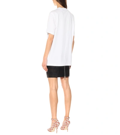 Shop Burberry Printed Stretch Cotton T-shirt In White