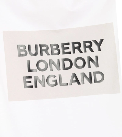 Shop Burberry Printed Stretch Cotton T-shirt In White