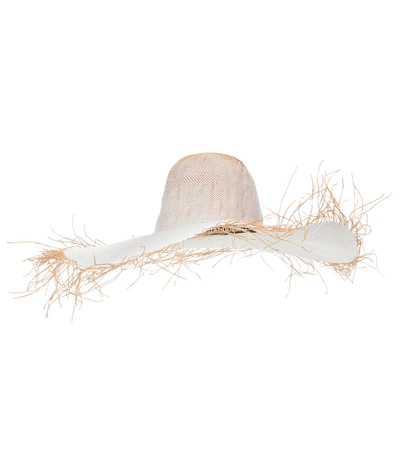 Shop Jacquemus Le Chapeau Foulard Straw Hat In White