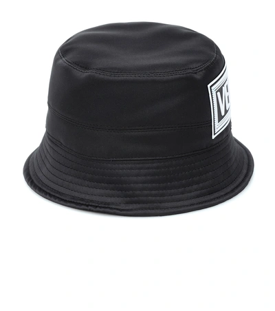 Shop Versace Satin Bucket Hat In Black