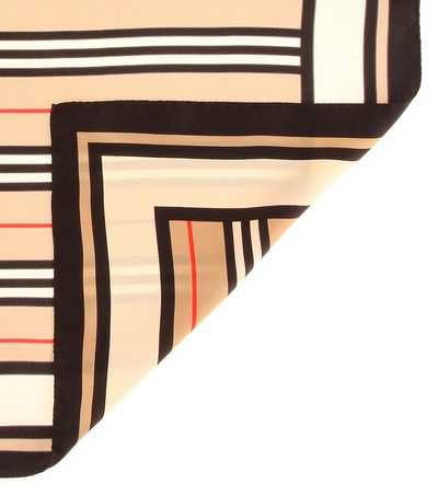 Shop Burberry Monogram Silk Scarf In Multicoloured