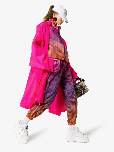 Shop House Of Holland Stripe-print Stand-collar Track Jacket In Pink/purple/orange