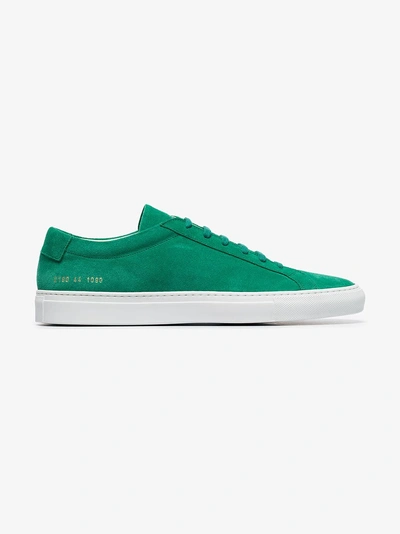 Shop Common Projects Green Achilles Low Top Sneakers