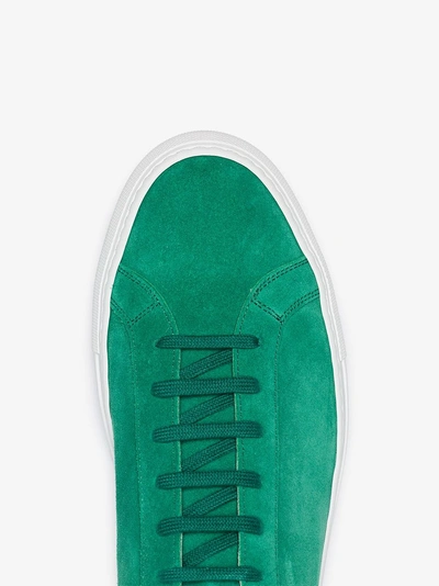 Shop Common Projects Green Achilles Low Top Sneakers