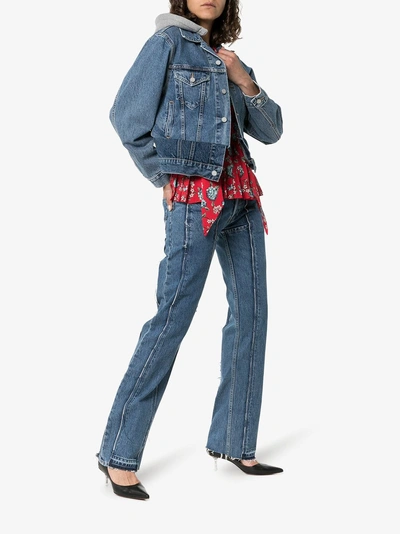 Shop Vetements Panelled Straight-leg Jeans In Blue