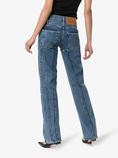 Shop Vetements Panelled Straight-leg Jeans In Blue