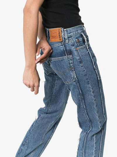 Shop Vetements Panelled Straight-leg Jeans In Blue
