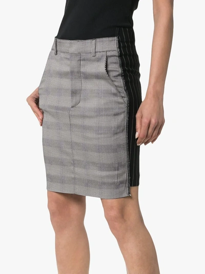 Shop Vetements Check Print Fitted Mini Skirt In Grey