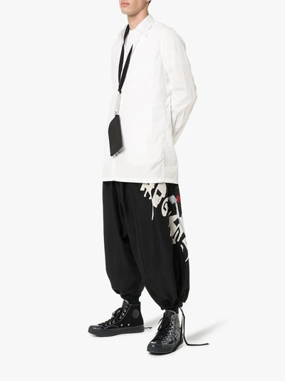 Shop Yohji Yamamoto Split Back Pocketed Cotton Shirt In White