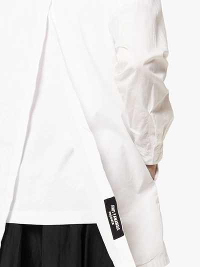 Shop Yohji Yamamoto Split Back Pocketed Cotton Shirt In White