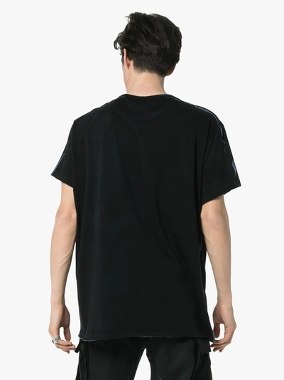 Shop Yohji Yamamoto Slogan Print Relaxed Fit Cotton T-shirt In Black