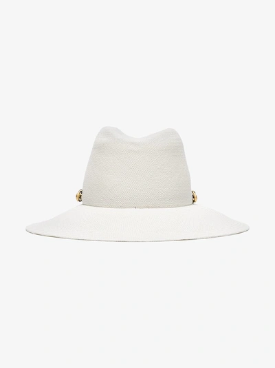 Shop Maison Michel White Kate Cord Tie Straw Hat