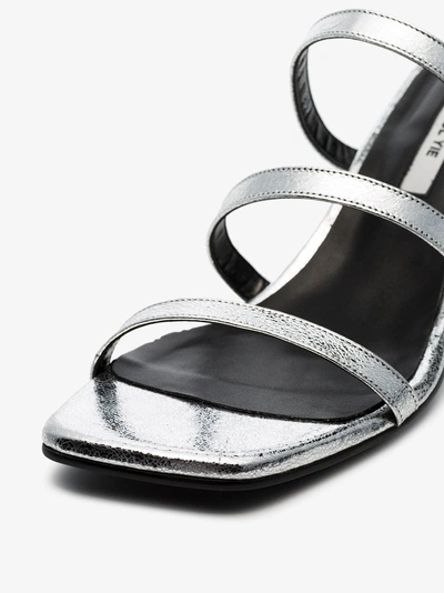 Shop Yuul Yie Silver Gem 60 Leather Sandals In Metallic