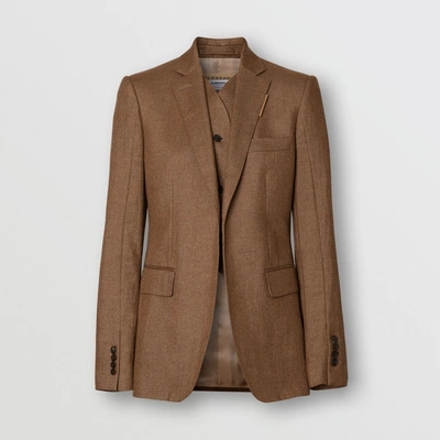 Shop Burberry Vest Detail Technical Linen Tailored Jacket In Flaxseed