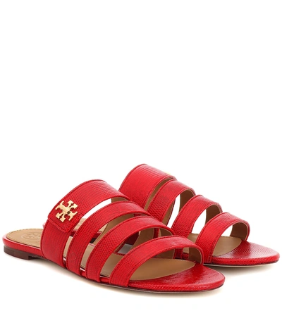 Shop Tory Burch Kira Leather Sandals In Red