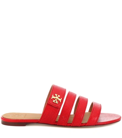 Shop Tory Burch Kira Leather Sandals In Red