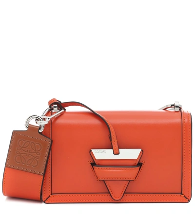 Shop Loewe Barcelona Small Leather Shoulder Bag In Orange