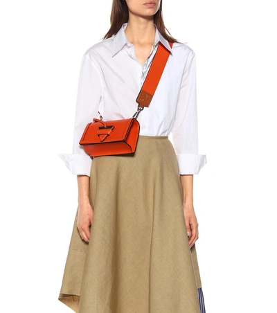 Shop Loewe Barcelona Small Leather Shoulder Bag In Orange