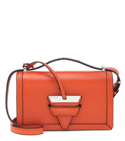 Shop Loewe Barcelona Small Leather Shoulder Bag In Orange