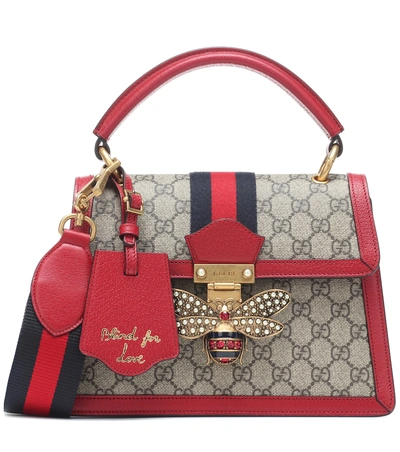 Shop Gucci Queen Margaret Small Gg Shoulder Bag In Red