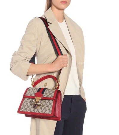 Shop Gucci Queen Margaret Small Gg Shoulder Bag In Red