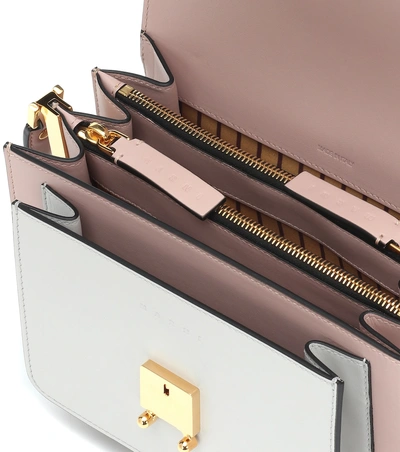 Shop Marni Trunk Leather Shoulder Bag In Neutrals