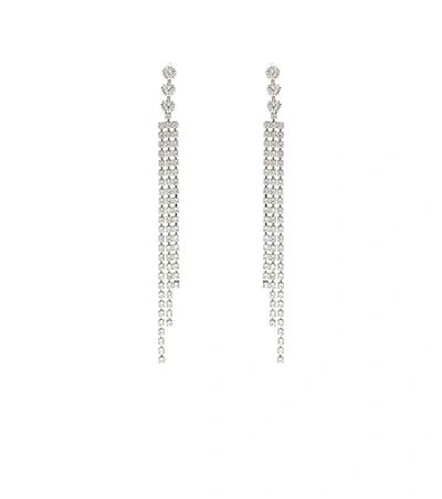 Shop Isabel Marant Nile Drop Crystal Earrings In Silver