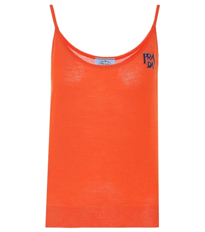 Shop Prada Wool Camisole In Orange