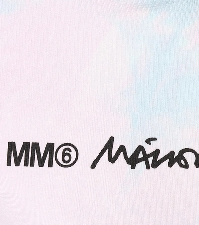 Shop Mm6 Maison Margiela Tie-dye Cotton Hoodie In Pink