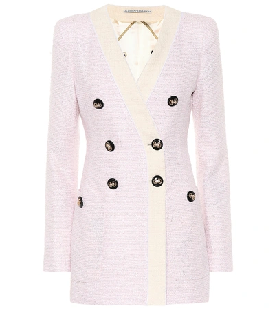 Shop Alessandra Rich Metallic Bouclé-tweed Jacket In Pink