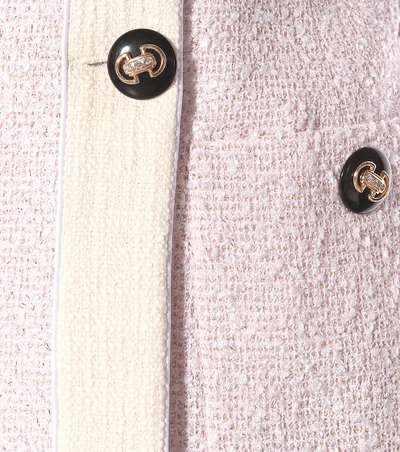 Shop Alessandra Rich Metallic Bouclé-tweed Jacket In Pink