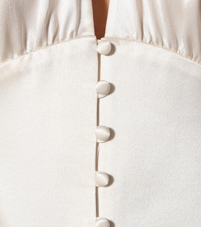 Shop Saint Laurent Satin Top In White