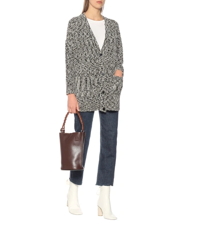 Shop Loewe Oversized Lurex® Cardigan In Grey