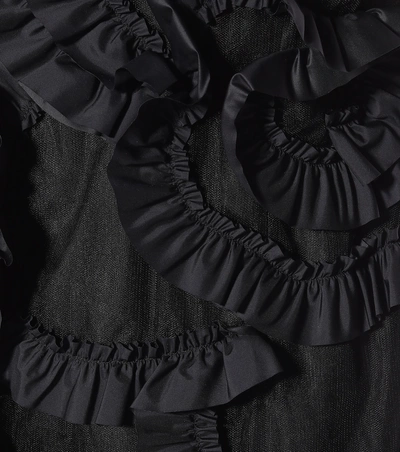 Shop Moncler Genius 4 Moncler Simone Rocha Ruffled Silk-blend Dress In Black