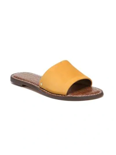 Shop Sam Edelman Gio Suede Flat Sandals In Yellow