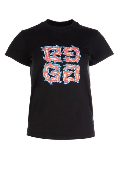 Shop Givenchy 4g Flame Print T In Black
