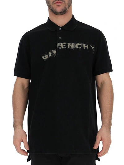 Shop Givenchy Logo Polo Shirt In Black