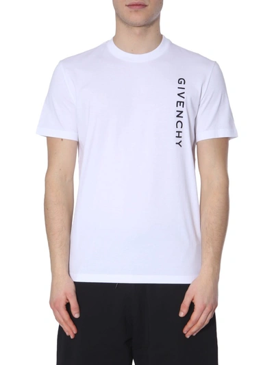 Shop Givenchy Vertical Logo Print T In White