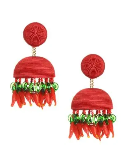 Shop Rebecca De Ravenel Paprika Chandelier Earrings In Red