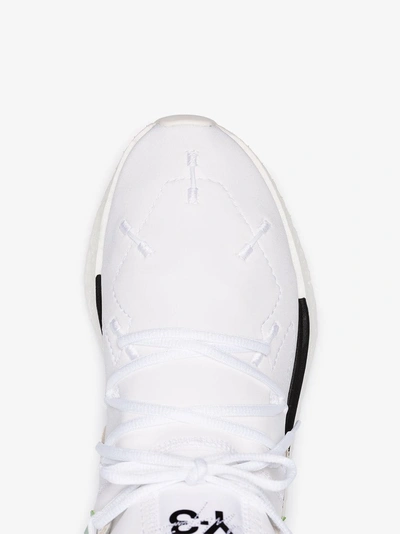 Shop Y-3 White Kusari Ii Leather And Neoprene Sneakers
