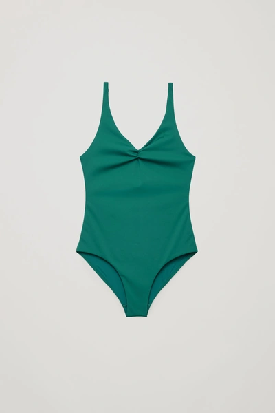Shop Cos Twist-front Swimsuit In Green